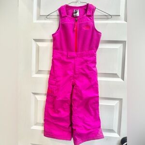 The North Face Fuchsia Toddler Snow Bib. 3T
